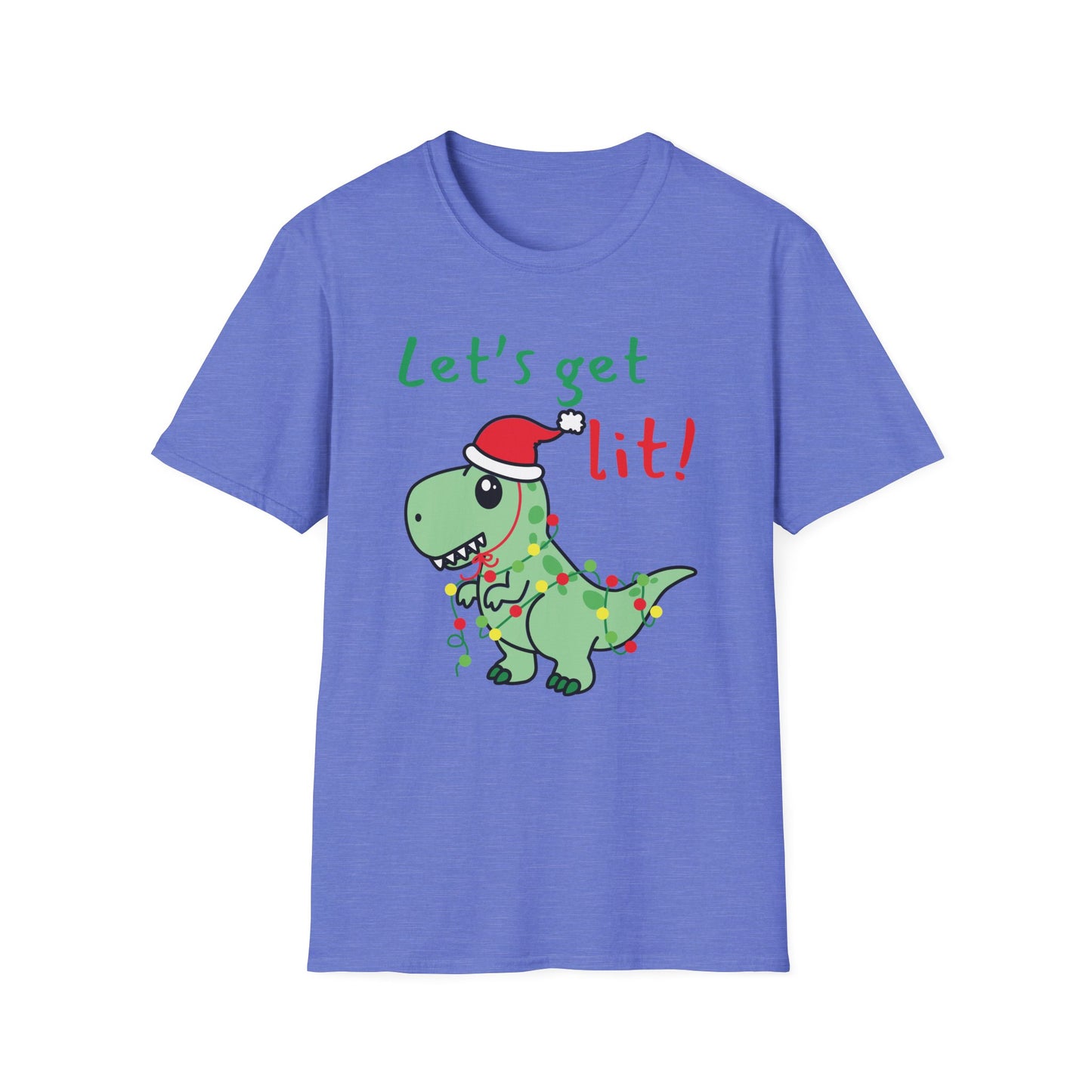 Christmas Dinosaur T-Shirt - Let's Get Lit!