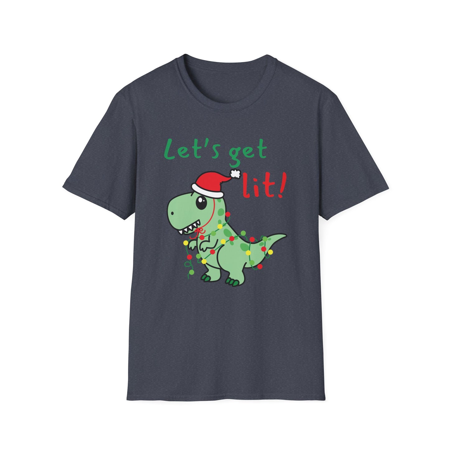 Christmas Dinosaur T-Shirt - Let's Get Lit!