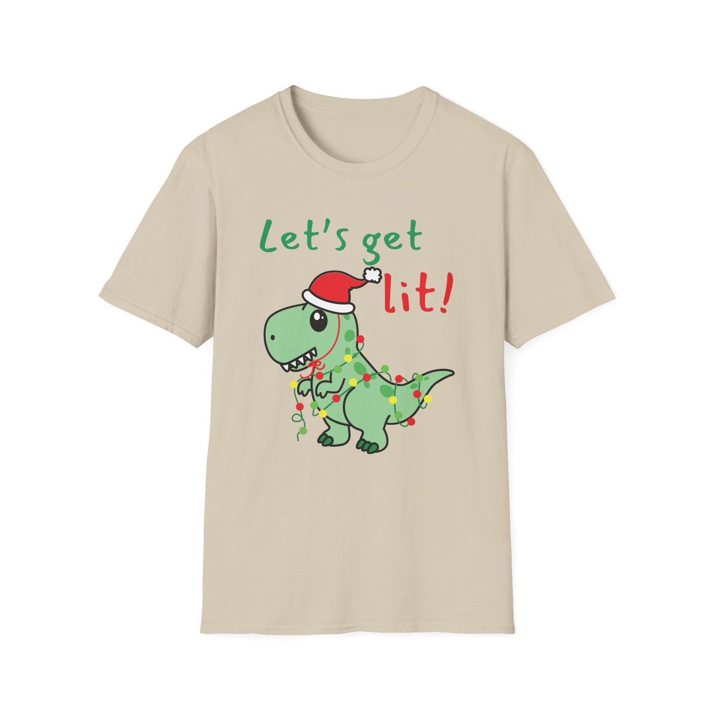 Christmas Dinosaur T-Shirt - Let's Get Lit!