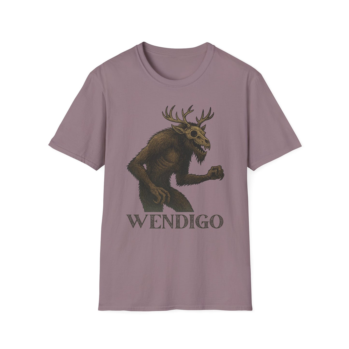 Wendigo T‑Shirt - Creepy Cryptid Shirt, Horror Forest Creature Tee, Folklore Monster Softstyle Unisex T-Shirt