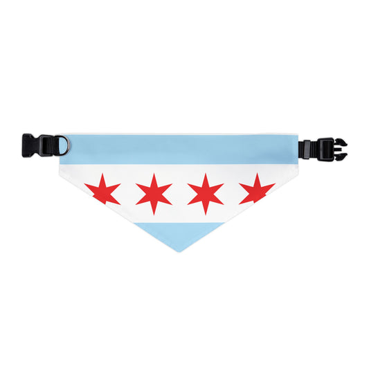 Pet Bandana Collar: Chicago Flag Pet Collar Bandana