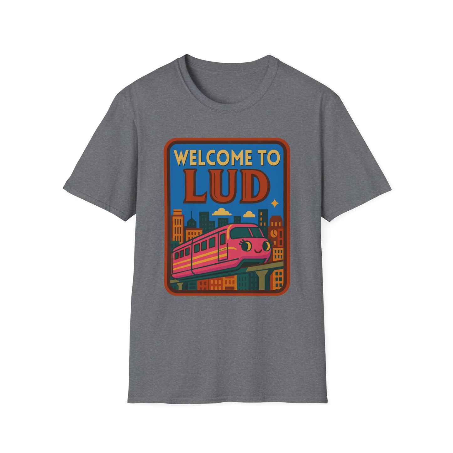 Stephen King's The Dark Tower Town of Lud Tourism Poster featuring Blaine the Mono Unisex Softstyle T-Shirt