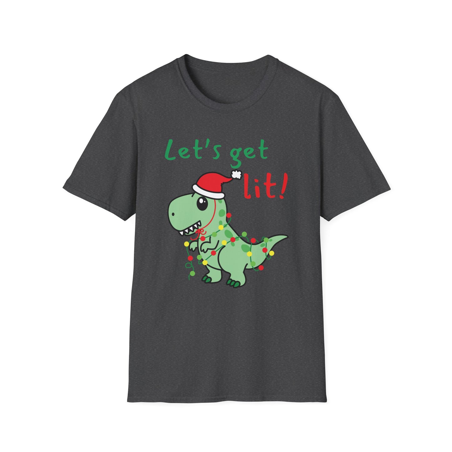Christmas Dinosaur T-Shirt - Let's Get Lit!