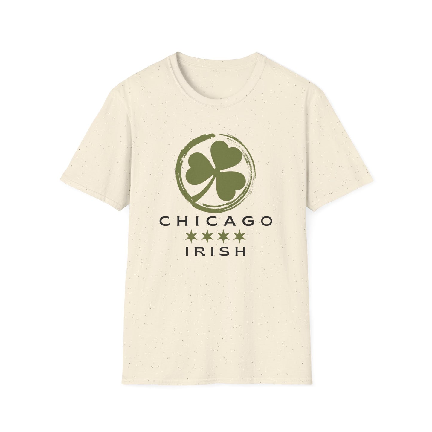 Chicago Irish with Shamrock and Chicago Flag Stars T-shirt
