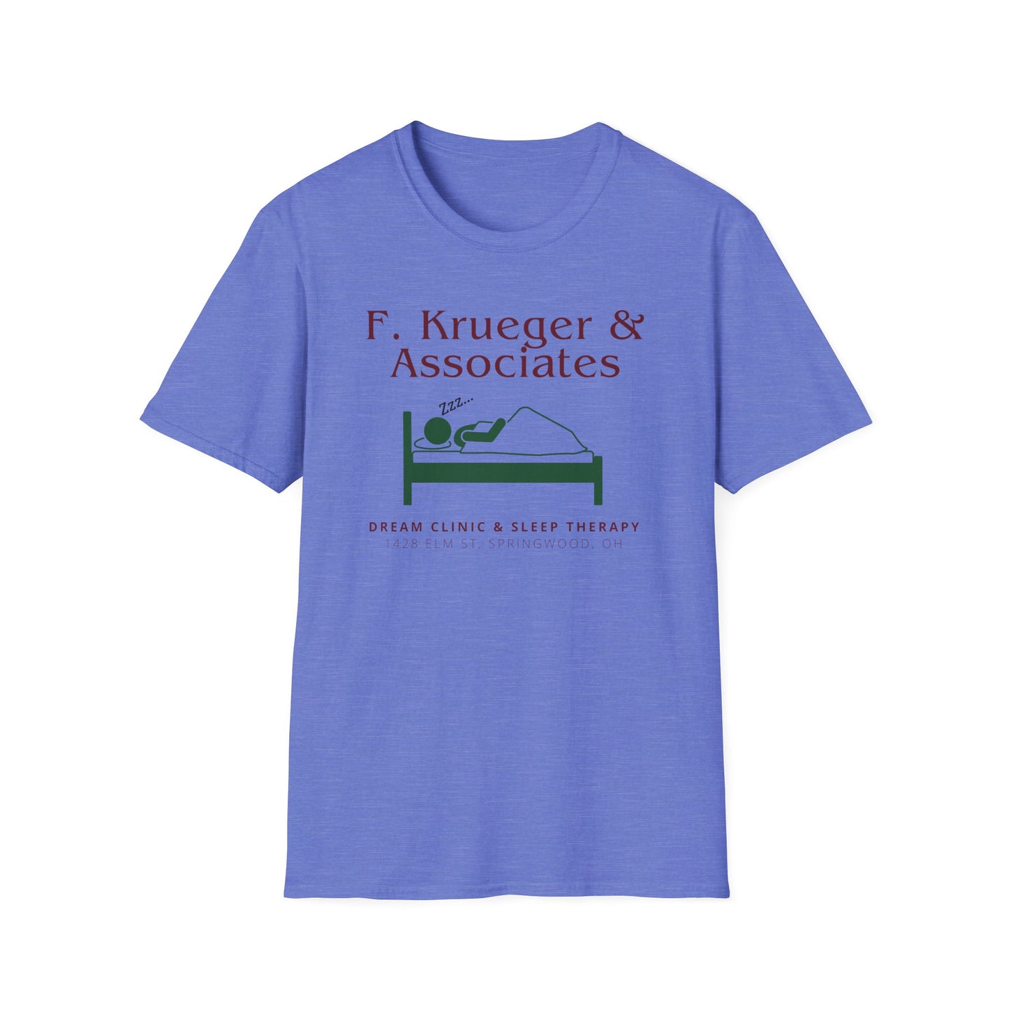Nightmare on Elm Street Krueger Dream Clinic Funny Horror Movie Unisex T-Shirt (Design in Red and Green)