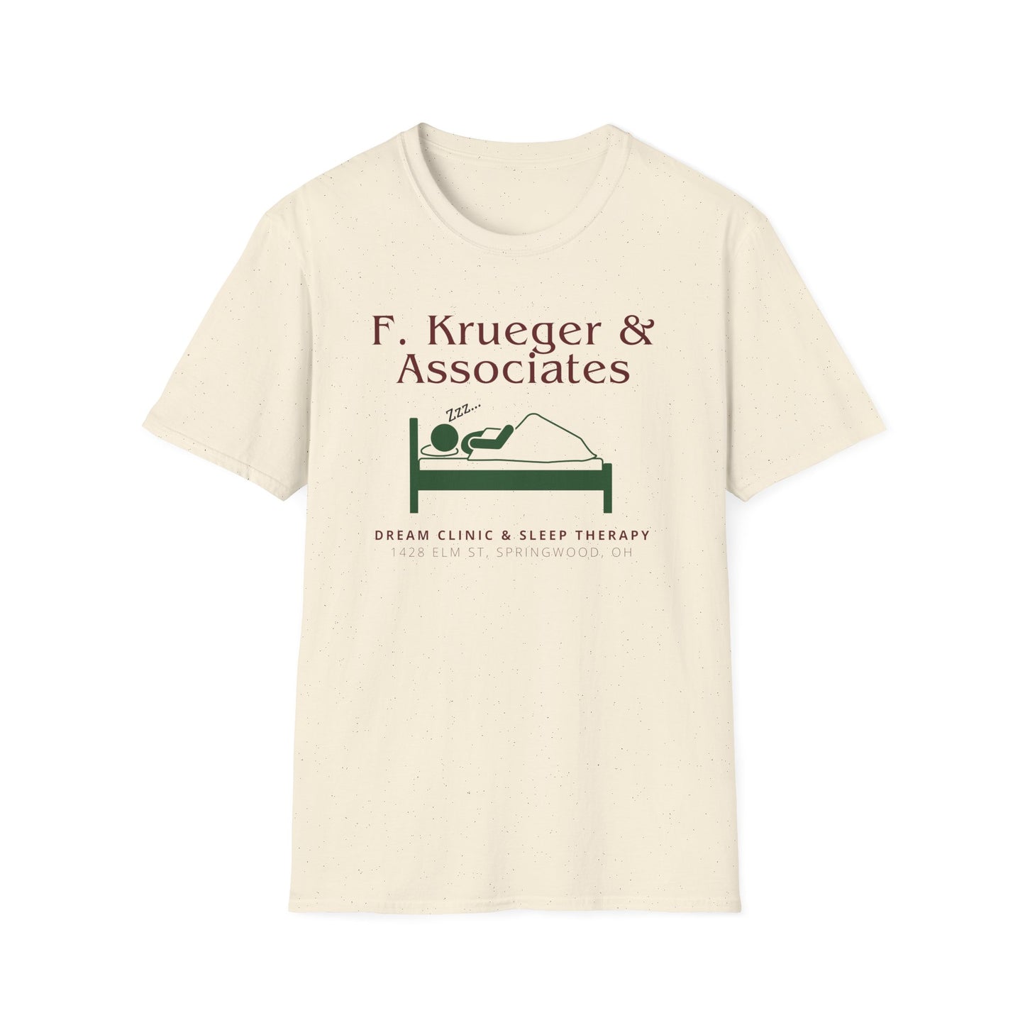 Nightmare on Elm Street Krueger Dream Clinic Funny Horror Movie Unisex T-Shirt (Design in Red and Green)