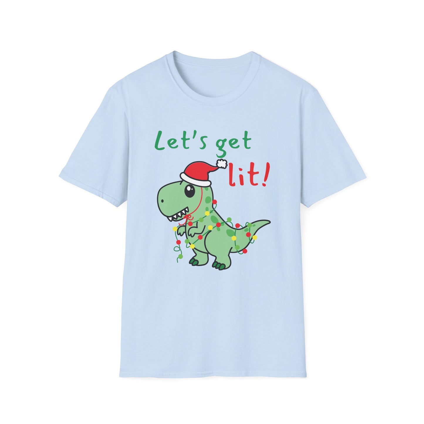 Christmas Dinosaur T-Shirt - Let's Get Lit!