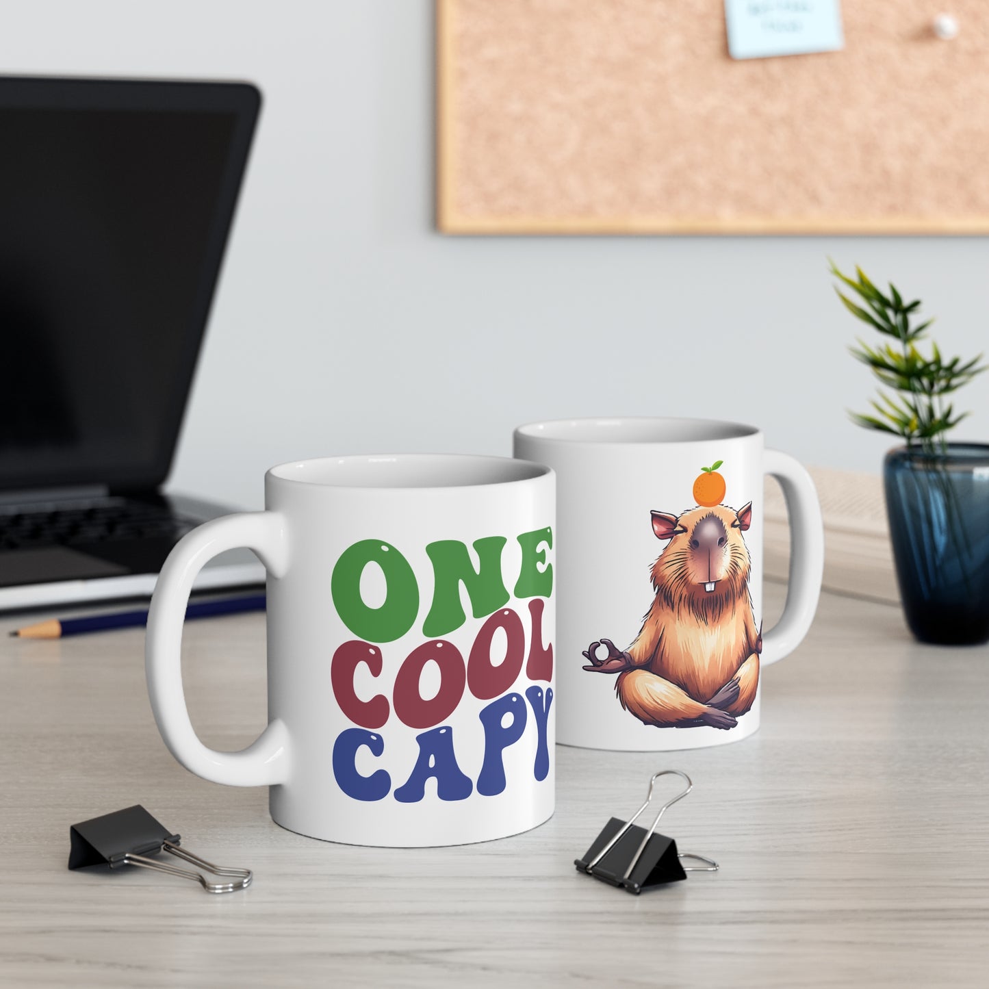 Cool Capybara 11 oz White Ceramic Coffee Cup