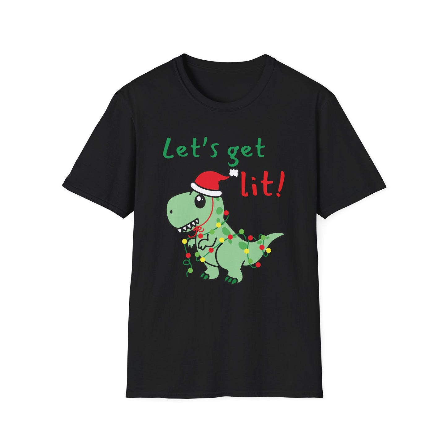 Christmas Dinosaur T-Shirt - Let's Get Lit!