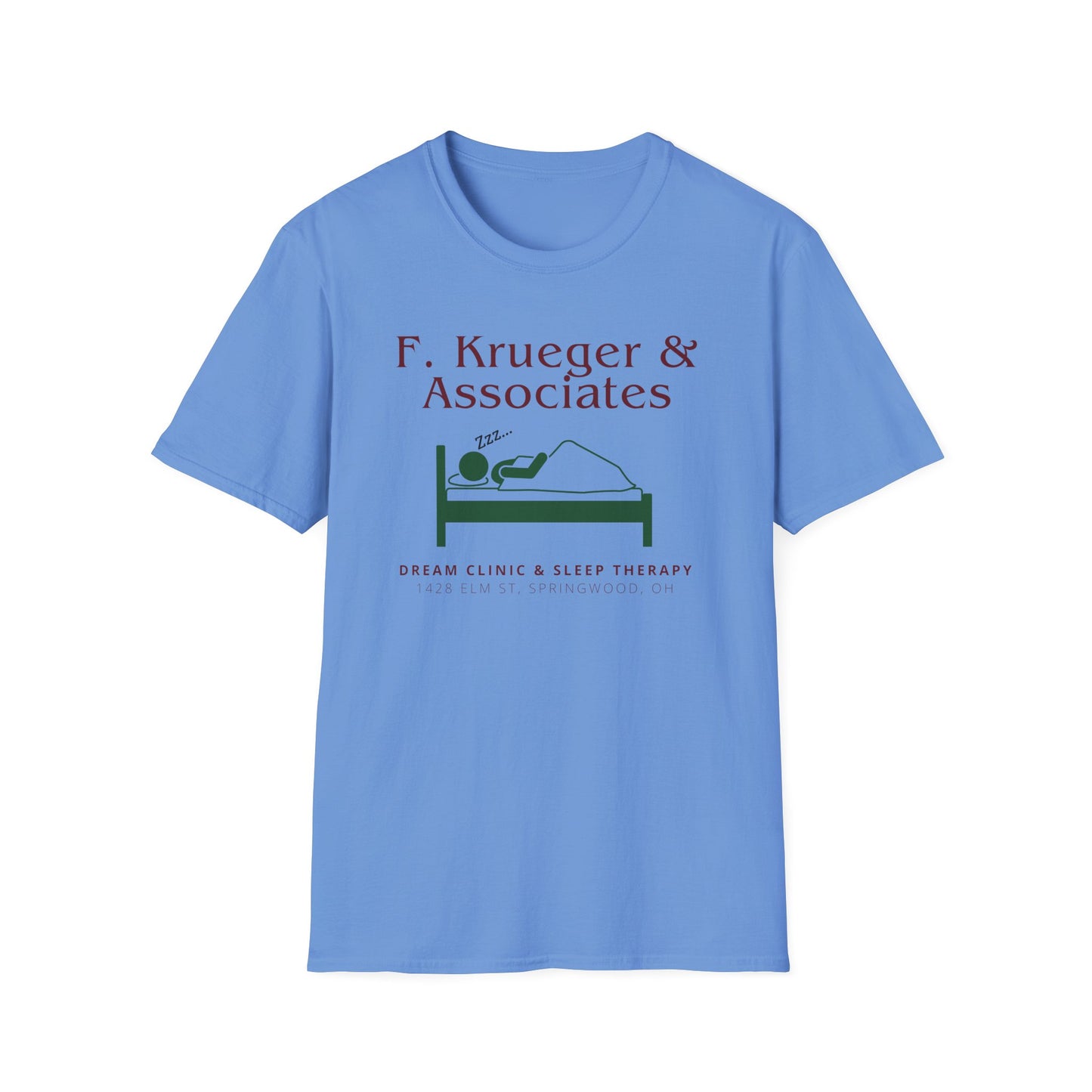 Nightmare on Elm Street Krueger Dream Clinic Funny Horror Movie Unisex T-Shirt (Design in Red and Green)