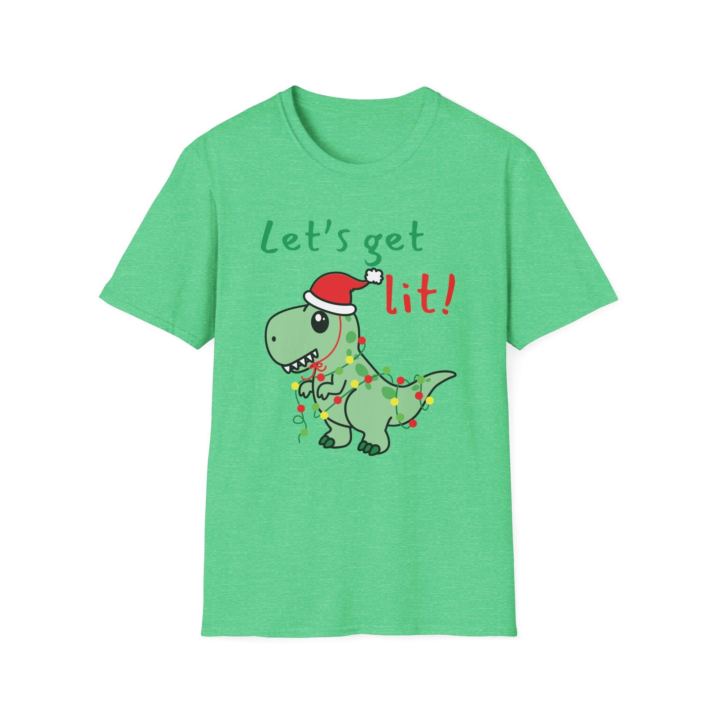 Christmas Dinosaur T-Shirt - Let's Get Lit!