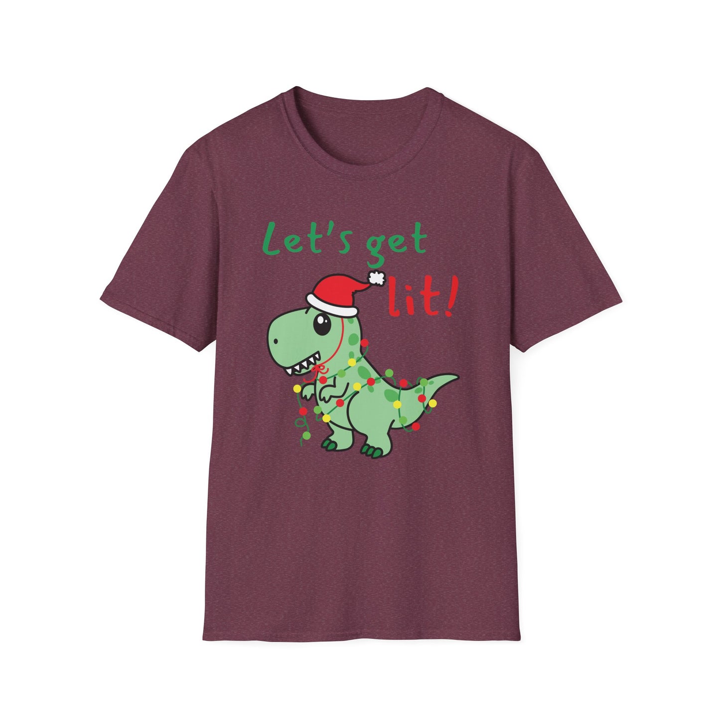 Christmas Dinosaur T-Shirt - Let's Get Lit!