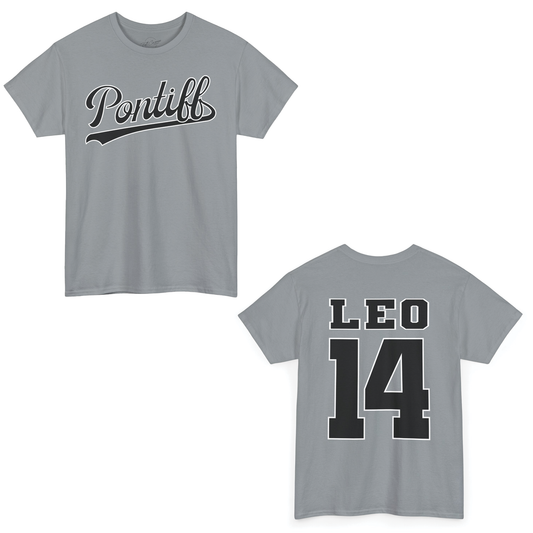 Pope Leo Chicago White Sox Style T-Shirt with 'Pontiff' in Script, LEO 14 on the back