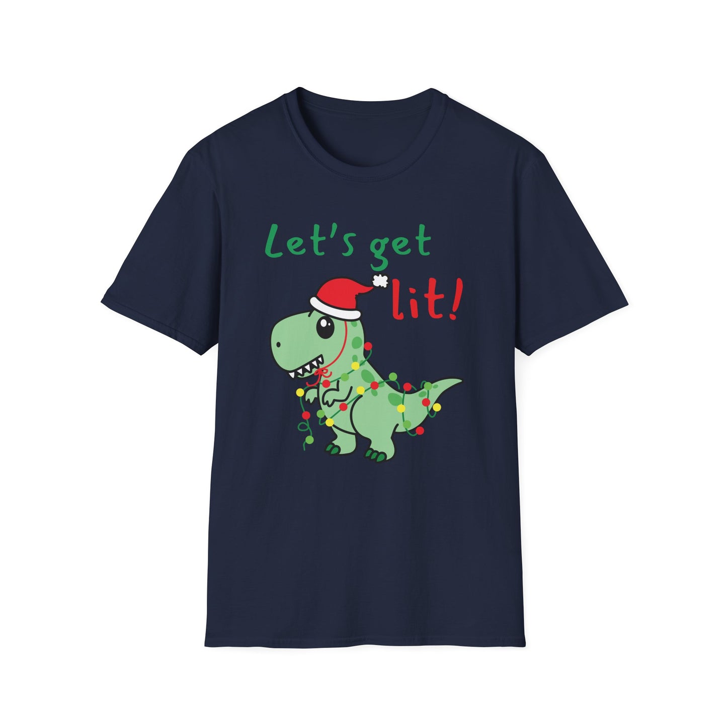 Christmas Dinosaur T-Shirt - Let's Get Lit!