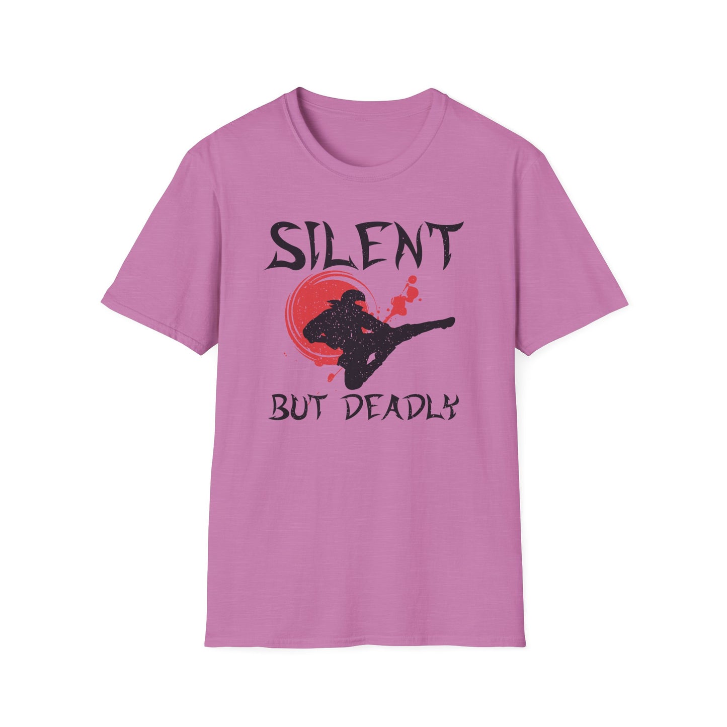 Silent But Deadly Funny Ninja Distressed-Look T-Shirt