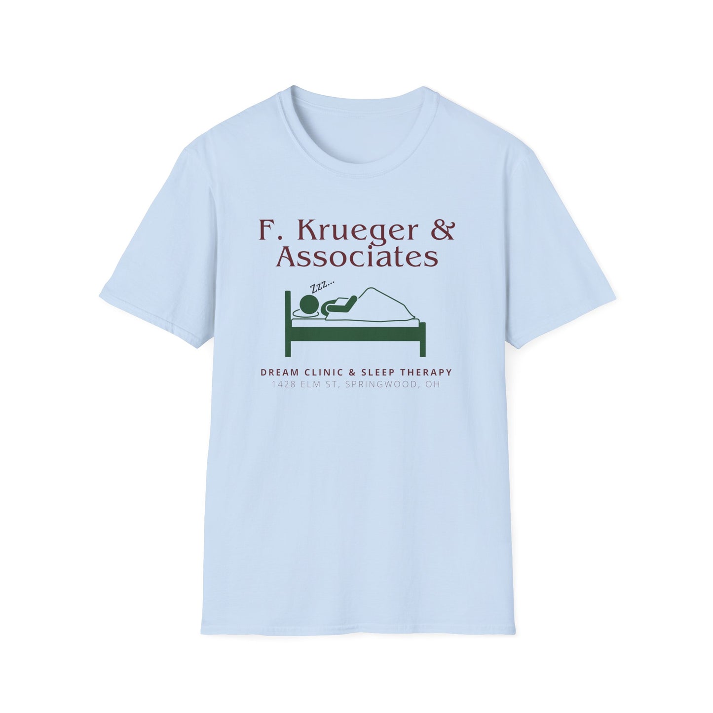 Nightmare on Elm Street Krueger Dream Clinic Funny Horror Movie Unisex T-Shirt (Design in Red and Green)