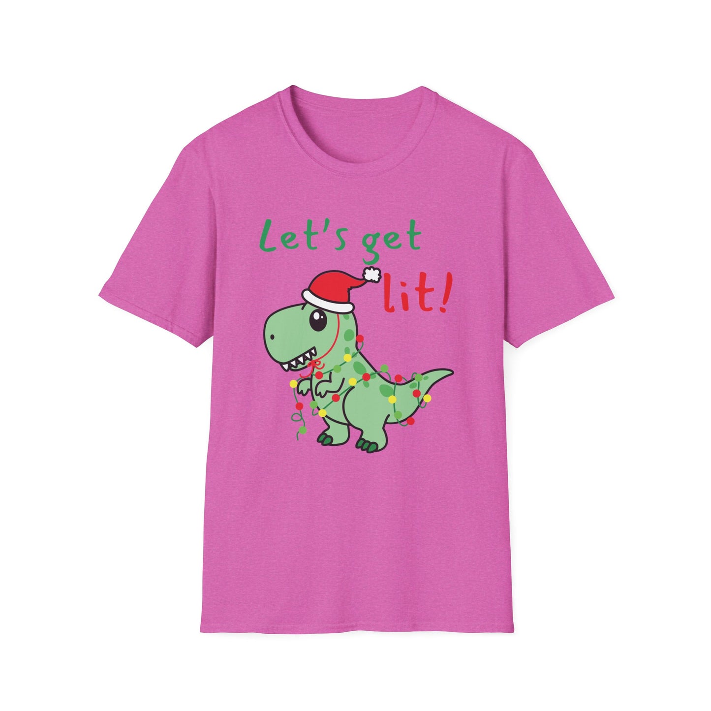 Christmas Dinosaur T-Shirt - Let's Get Lit!