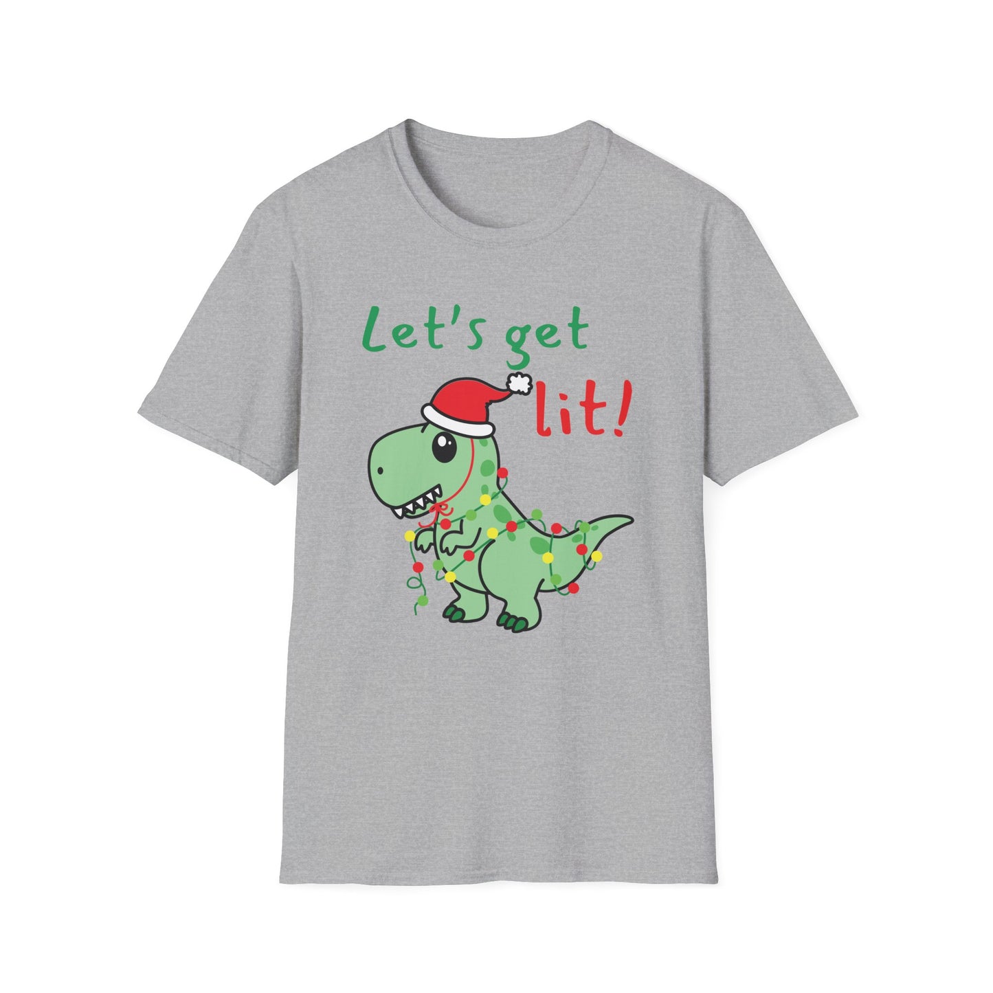 Christmas Dinosaur T-Shirt - Let's Get Lit!
