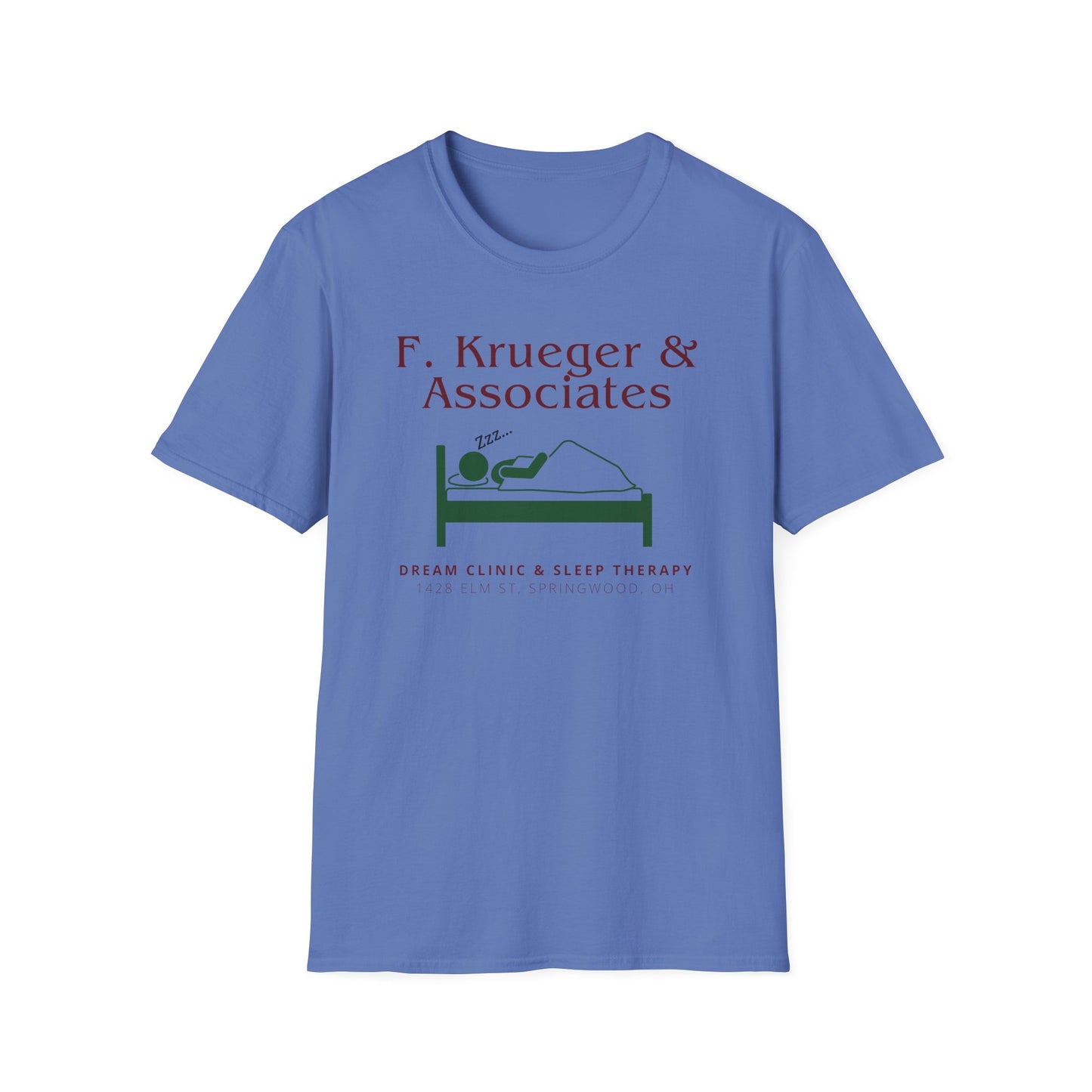 Nightmare on Elm Street Krueger Dream Clinic Funny Horror Movie Unisex T-Shirt (Design in Red and Green)