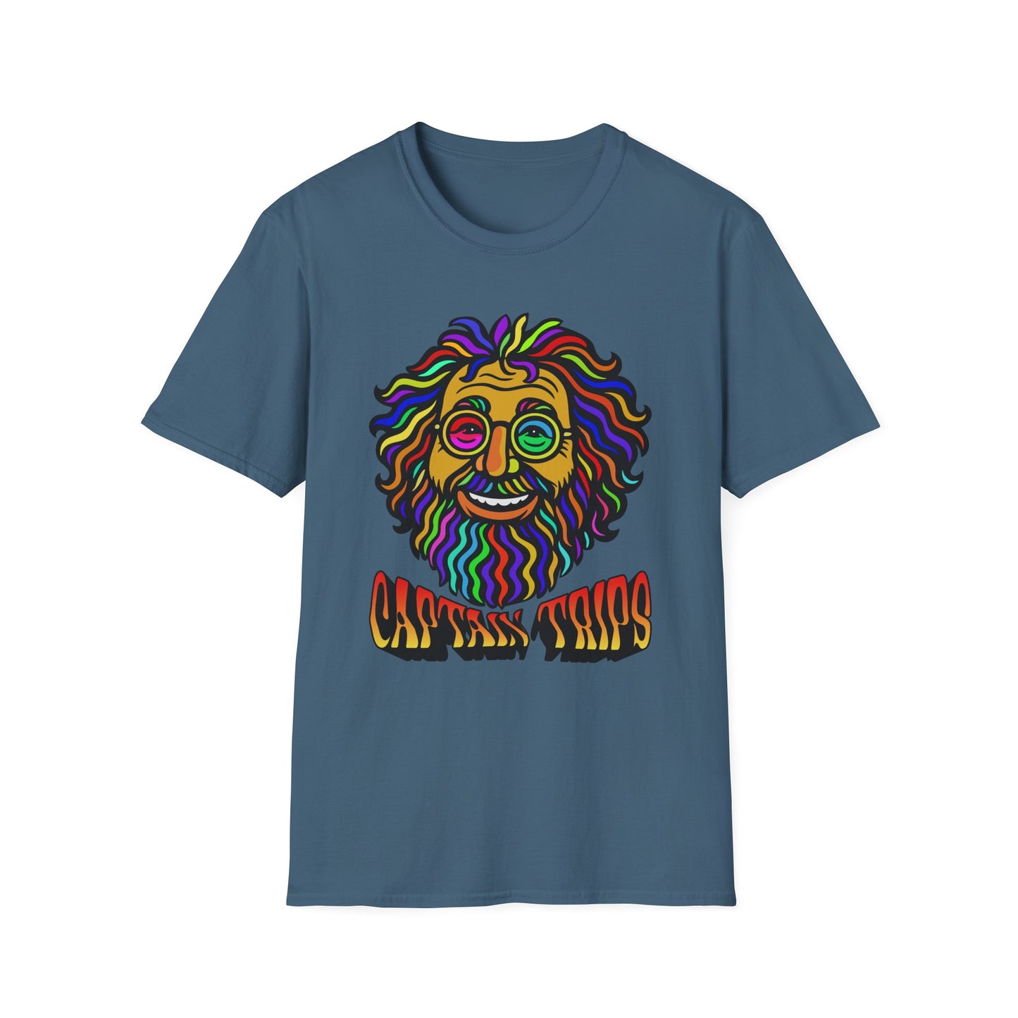 Captain Trips Psychedelic Jerry Garcia Tee - Grateful Dead Fan Gift - Unisex Softstyle T-Shirt