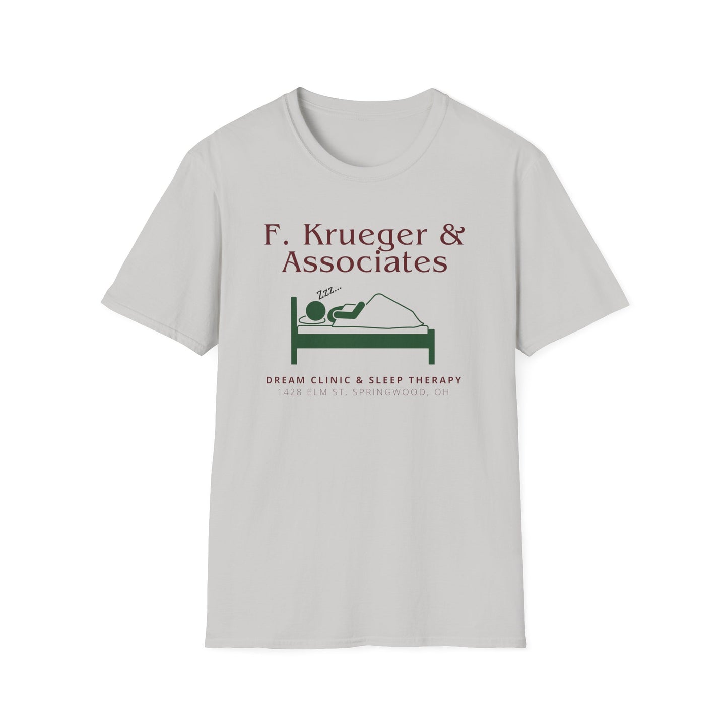Nightmare on Elm Street Krueger Dream Clinic Funny Horror Movie Unisex T-Shirt (Design in Red and Green)