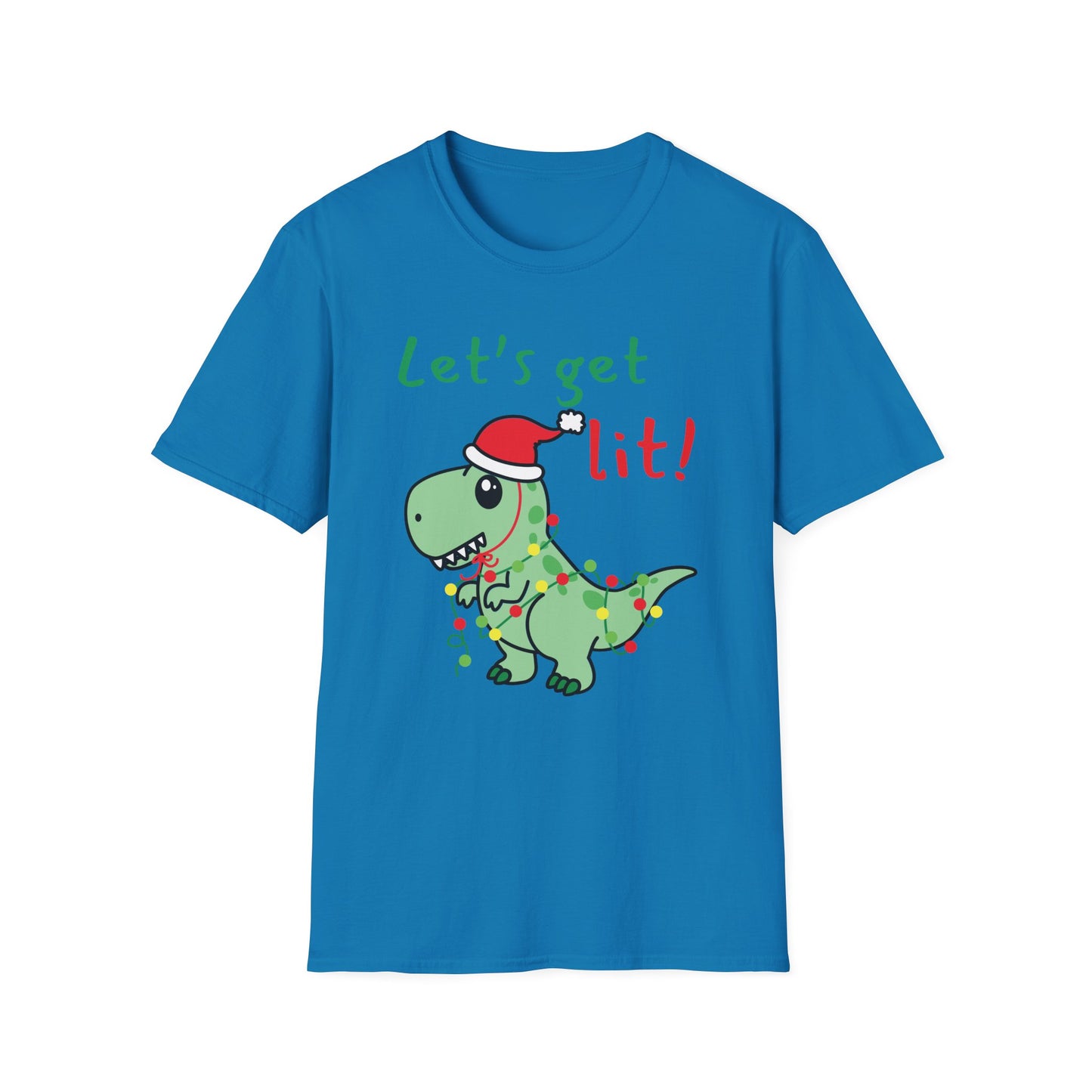 Christmas Dinosaur T-Shirt - Let's Get Lit!