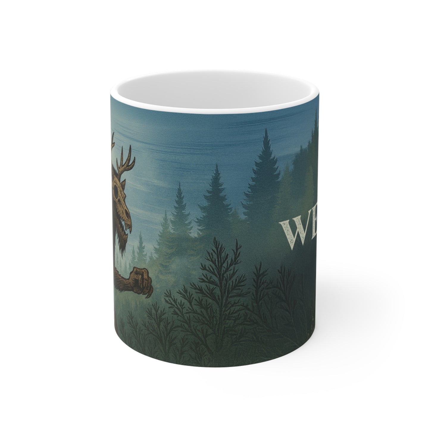 Wendigo Cryptid Coffee Mug - Creepy Folklore Coffee Cup- 11 oz. Ceramic Mug