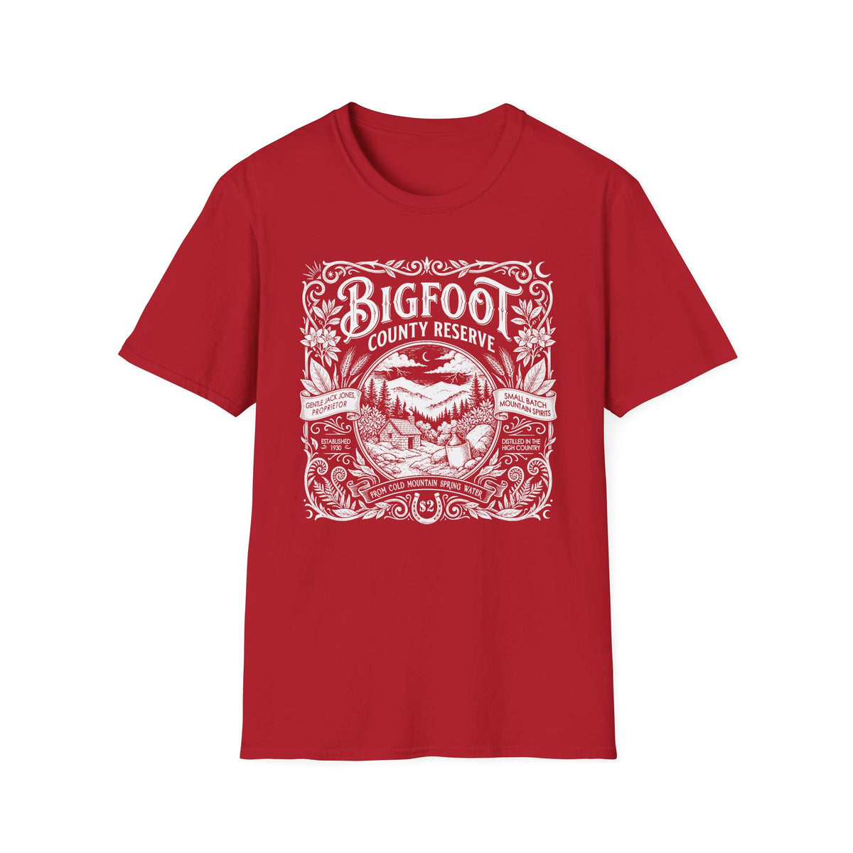 Bigfoot County Reserve - Brown-Eyed Women Deadhead Vintage Whiskey Label T-Shirt