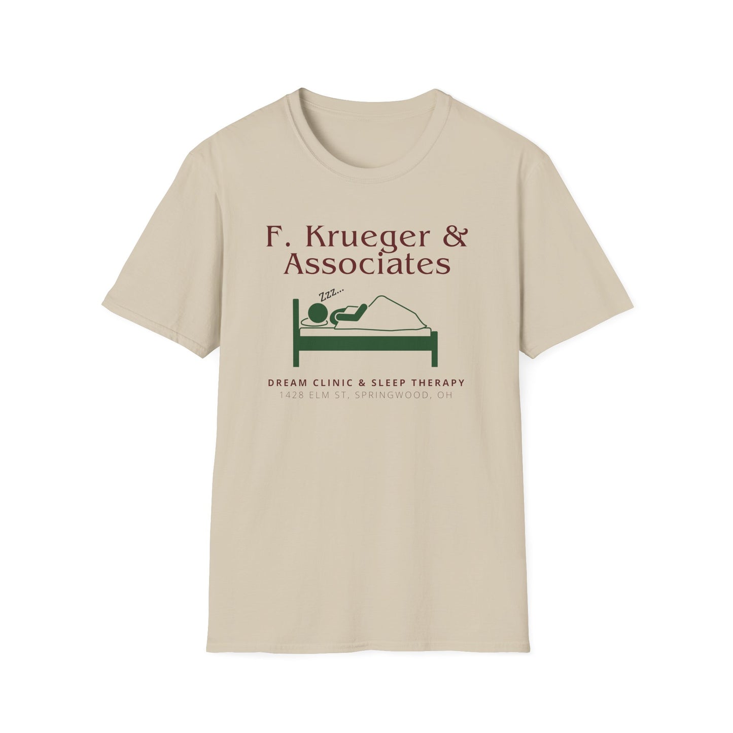 Nightmare on Elm Street Krueger Dream Clinic Funny Horror Movie Unisex T-Shirt (Design in Red and Green)