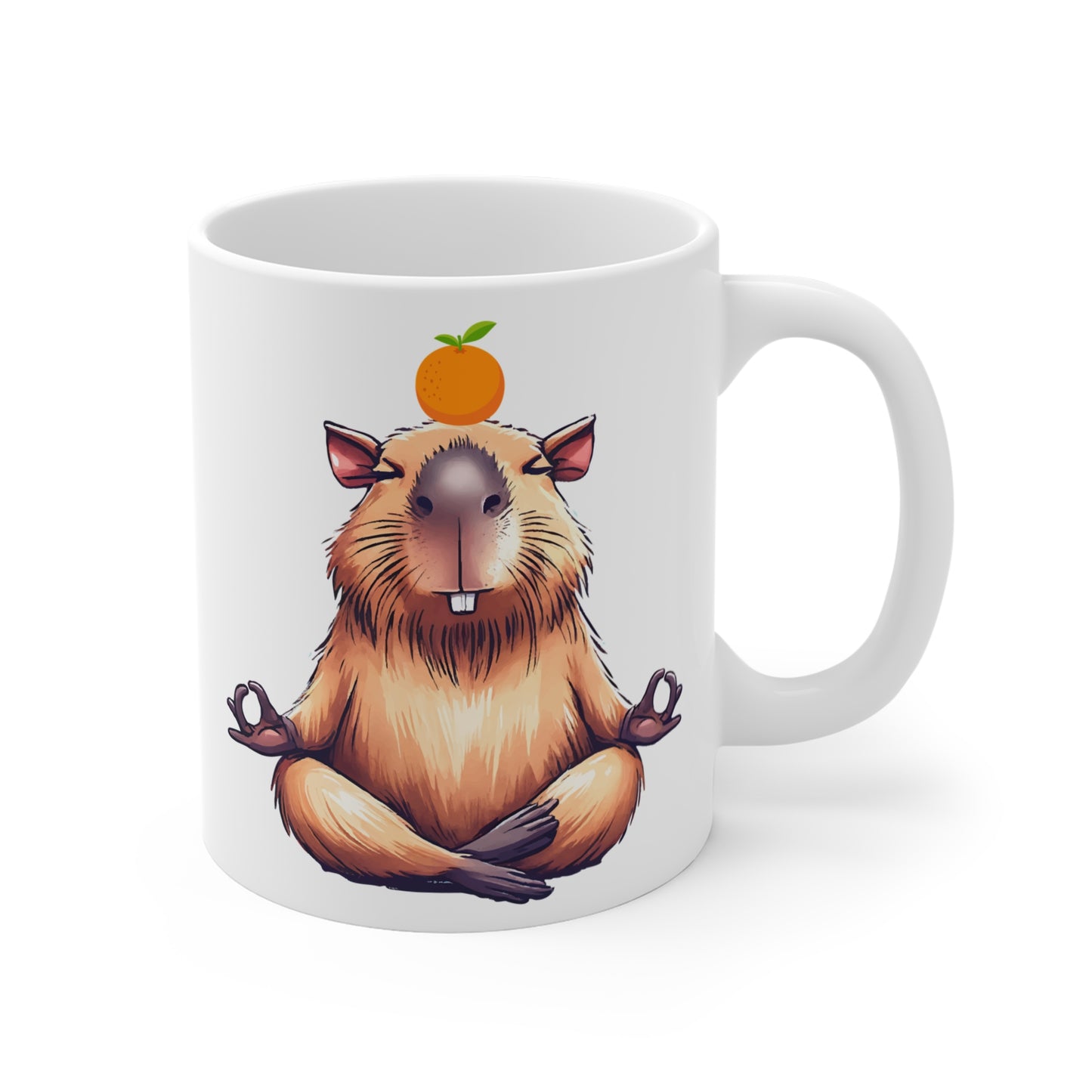 Cool Capybara 11 oz White Ceramic Coffee Cup
