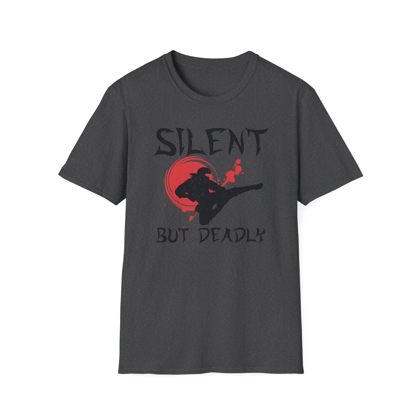 Silent But Deadly Funny Ninja Distressed-Look T-Shirt