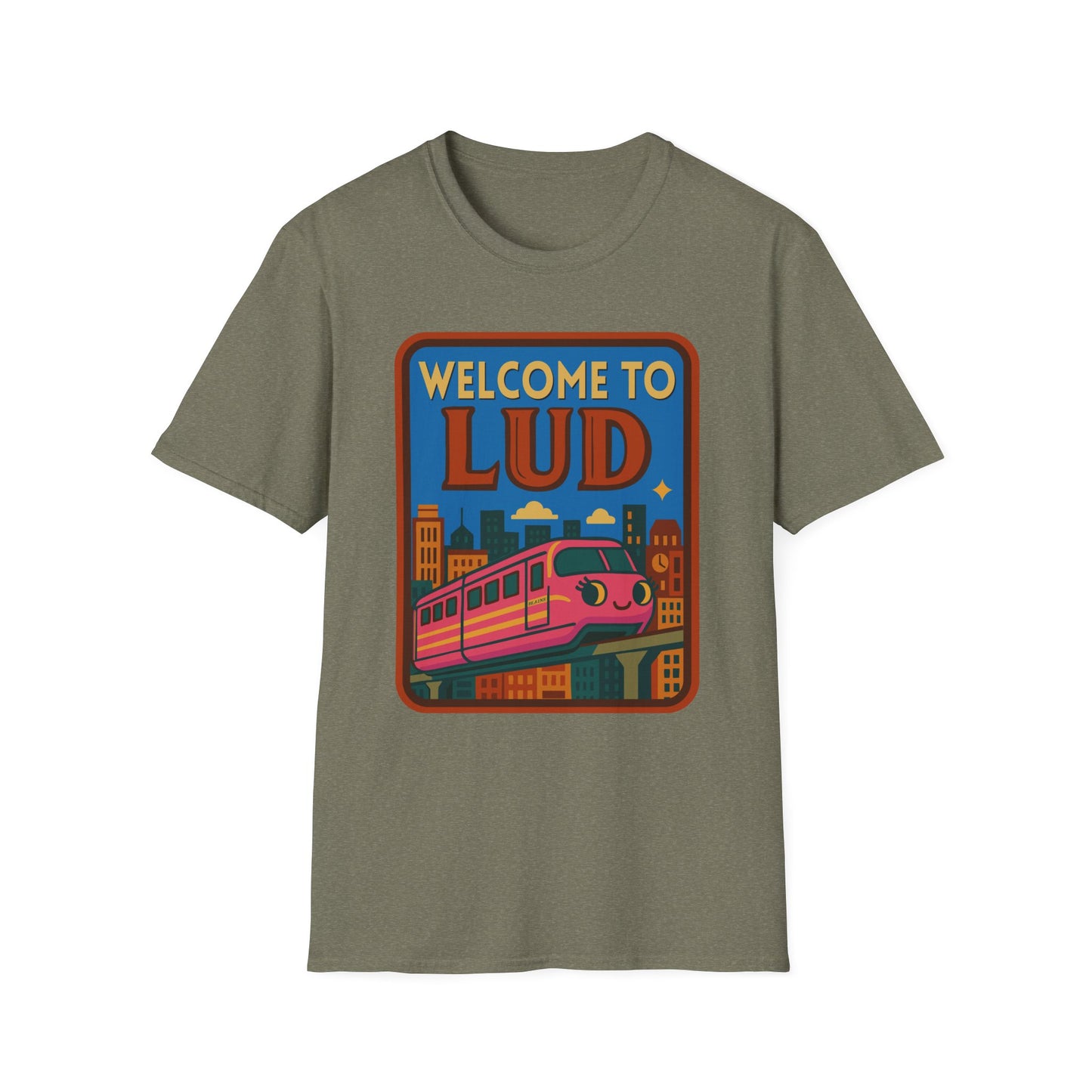 Stephen King's The Dark Tower Town of Lud Tourism Poster featuring Blaine the Mono Unisex Softstyle T-Shirt