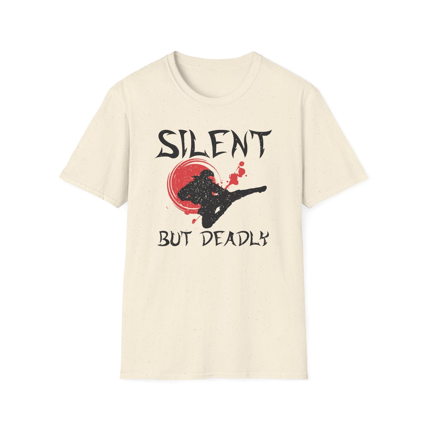 Silent But Deadly Funny Ninja Distressed-Look T-Shirt