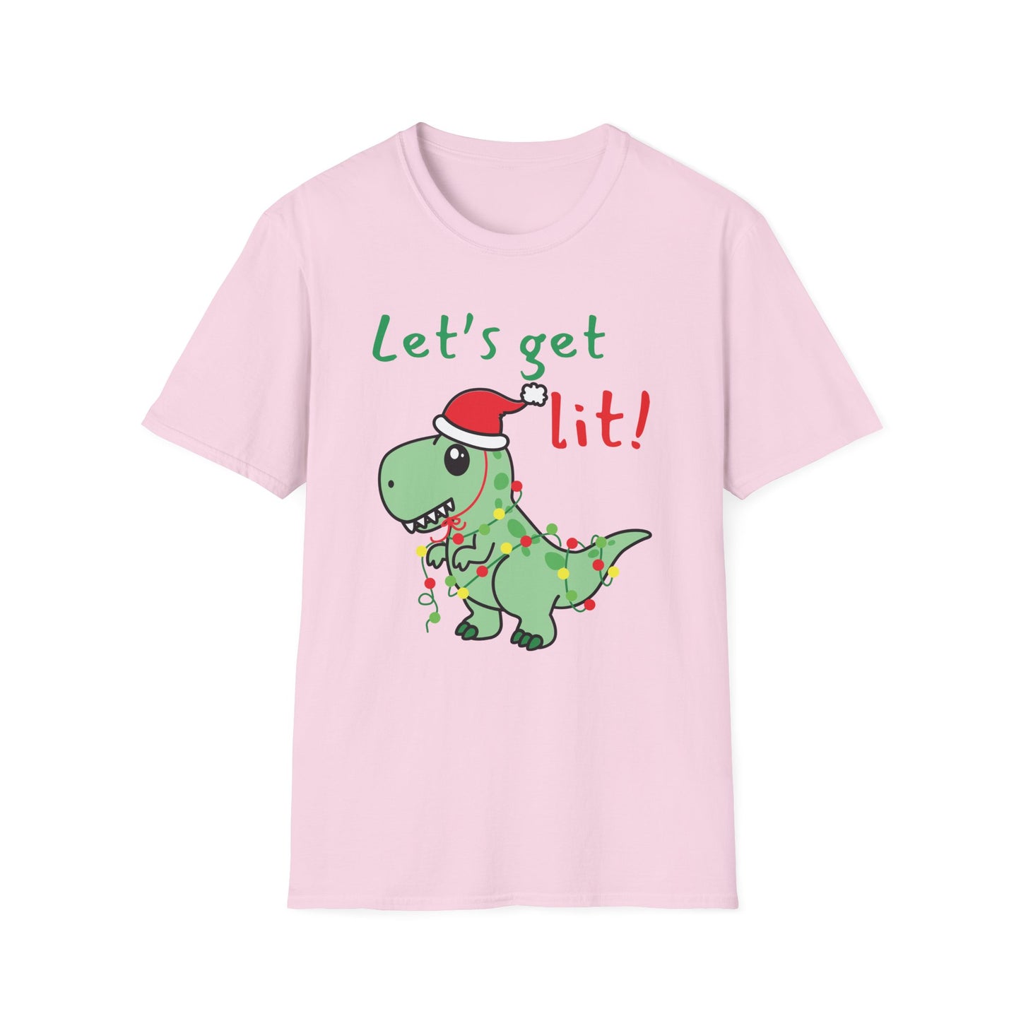 Christmas Dinosaur T-Shirt - Let's Get Lit!