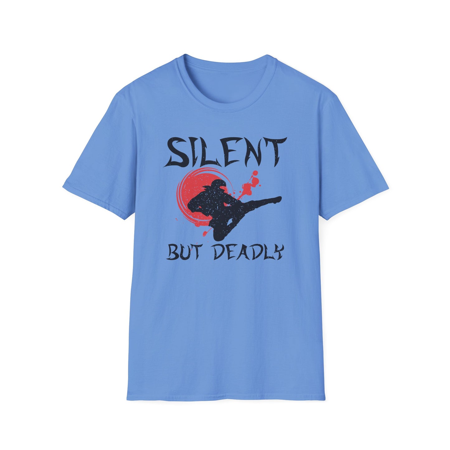 Silent But Deadly Funny Ninja Distressed-Look T-Shirt