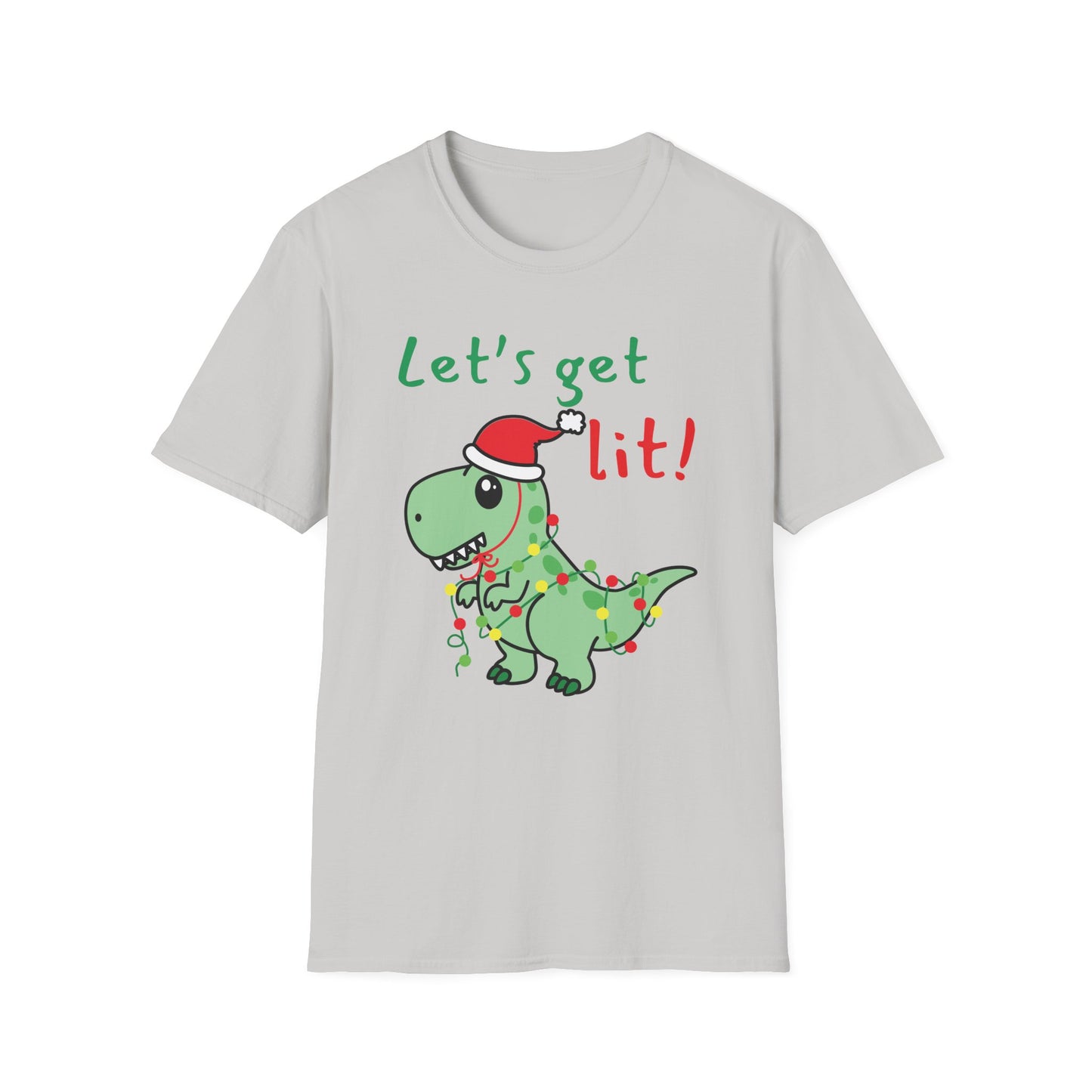 Christmas Dinosaur T-Shirt - Let's Get Lit!