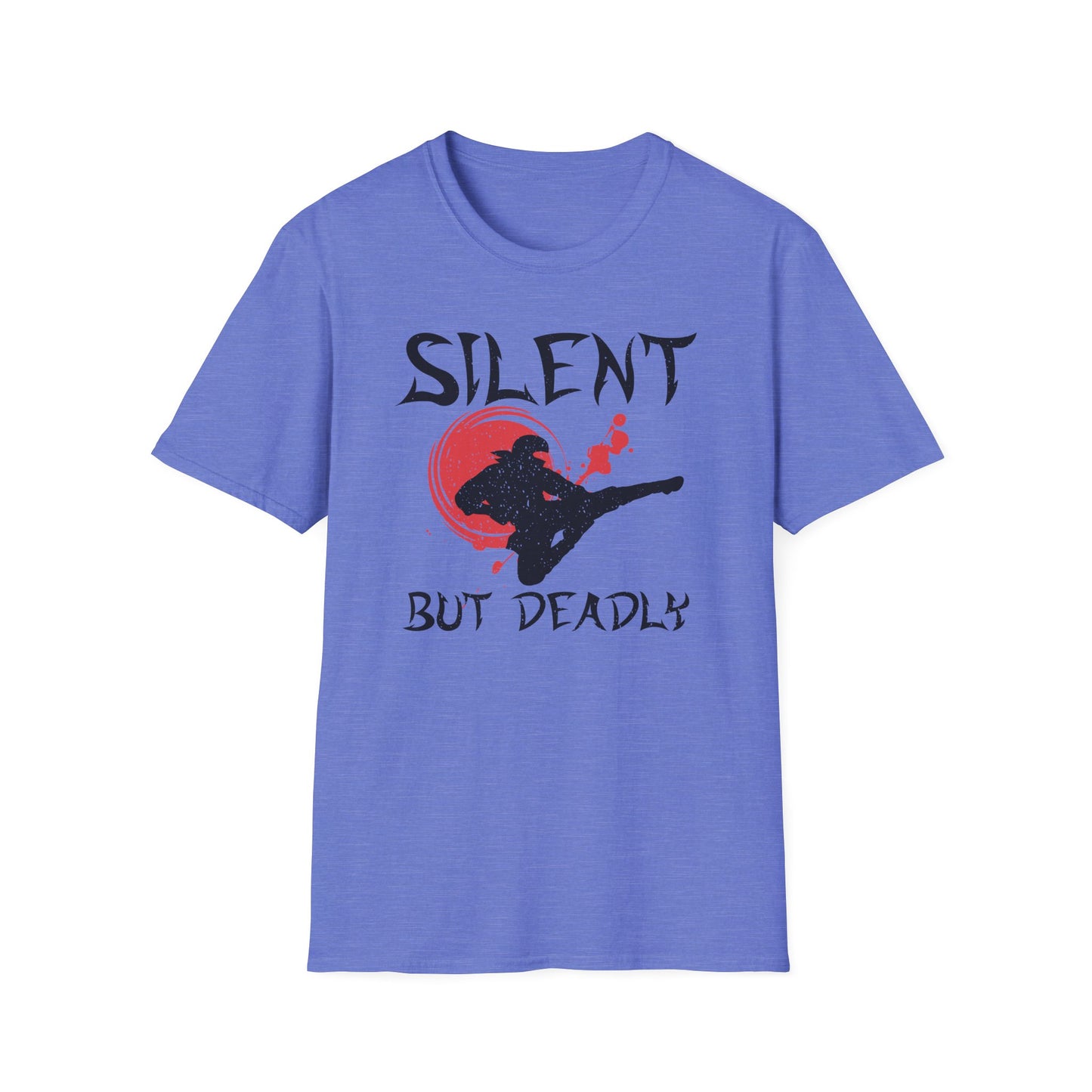 Silent But Deadly Funny Ninja Distressed-Look T-Shirt