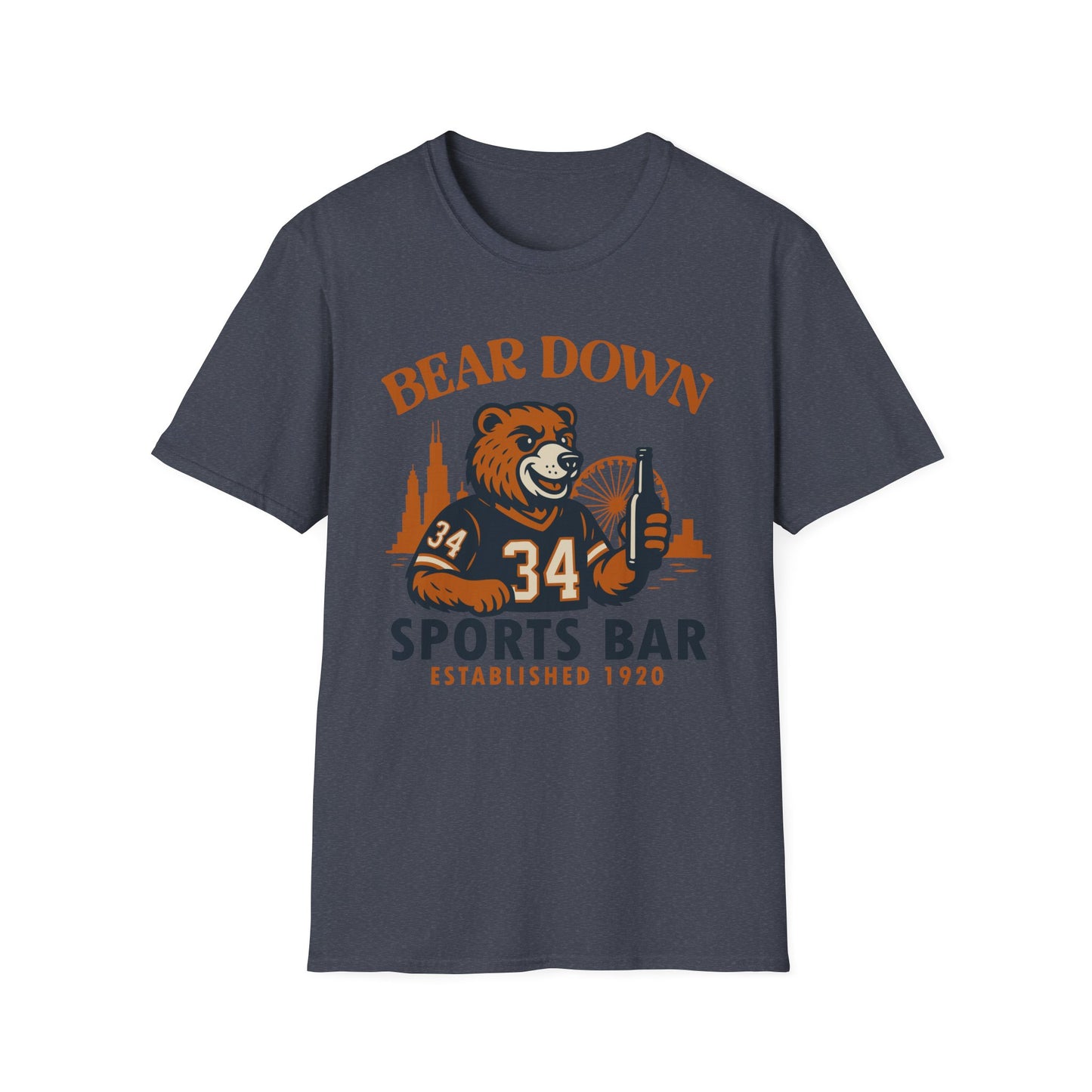 Bear Down Sports Bar Tee - Chicago Football Since 1920 Softstyle Unisex T-Shirt