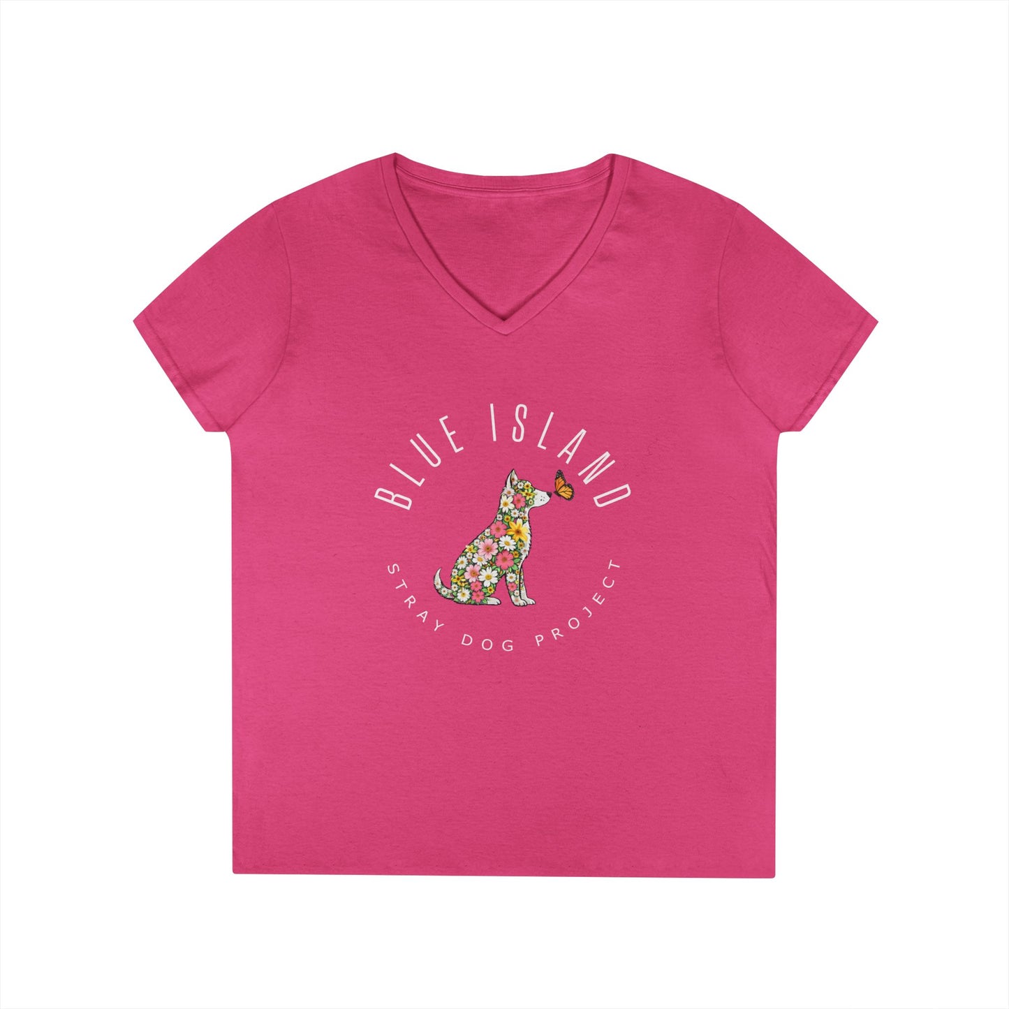 Blue Island Stray Dog Project Spring Design Ladies V‑Neck (Women's Sizes)