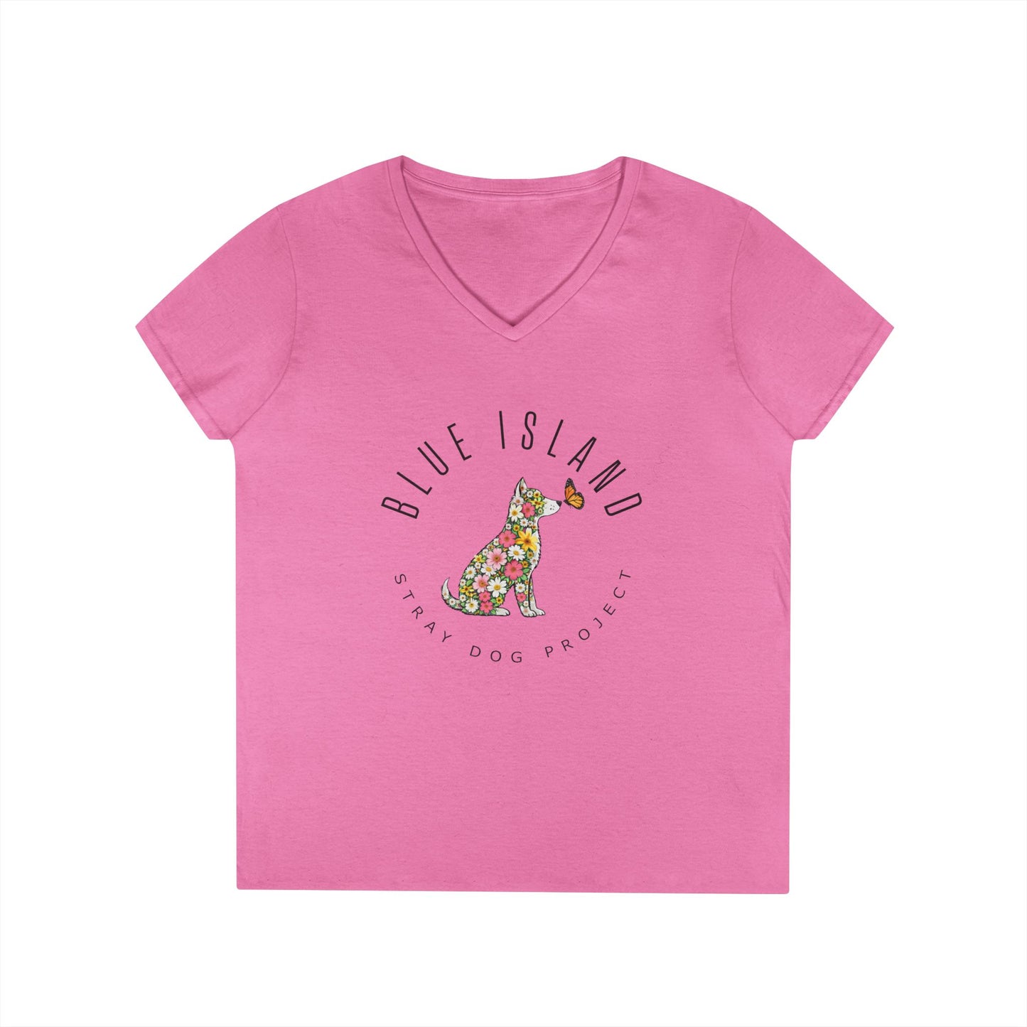 Blue Island Stray Dog Project Spring Design Ladies V‑Neck (Women's Sizes)