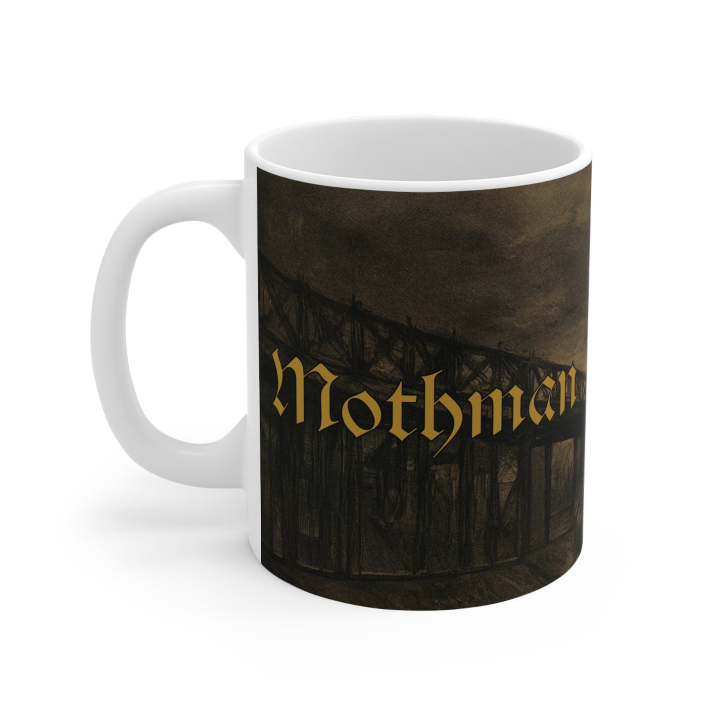 Mothman Mug - Cryptid Coffee Cup - Creepy Folklore 11 oz. Ceramic Mug