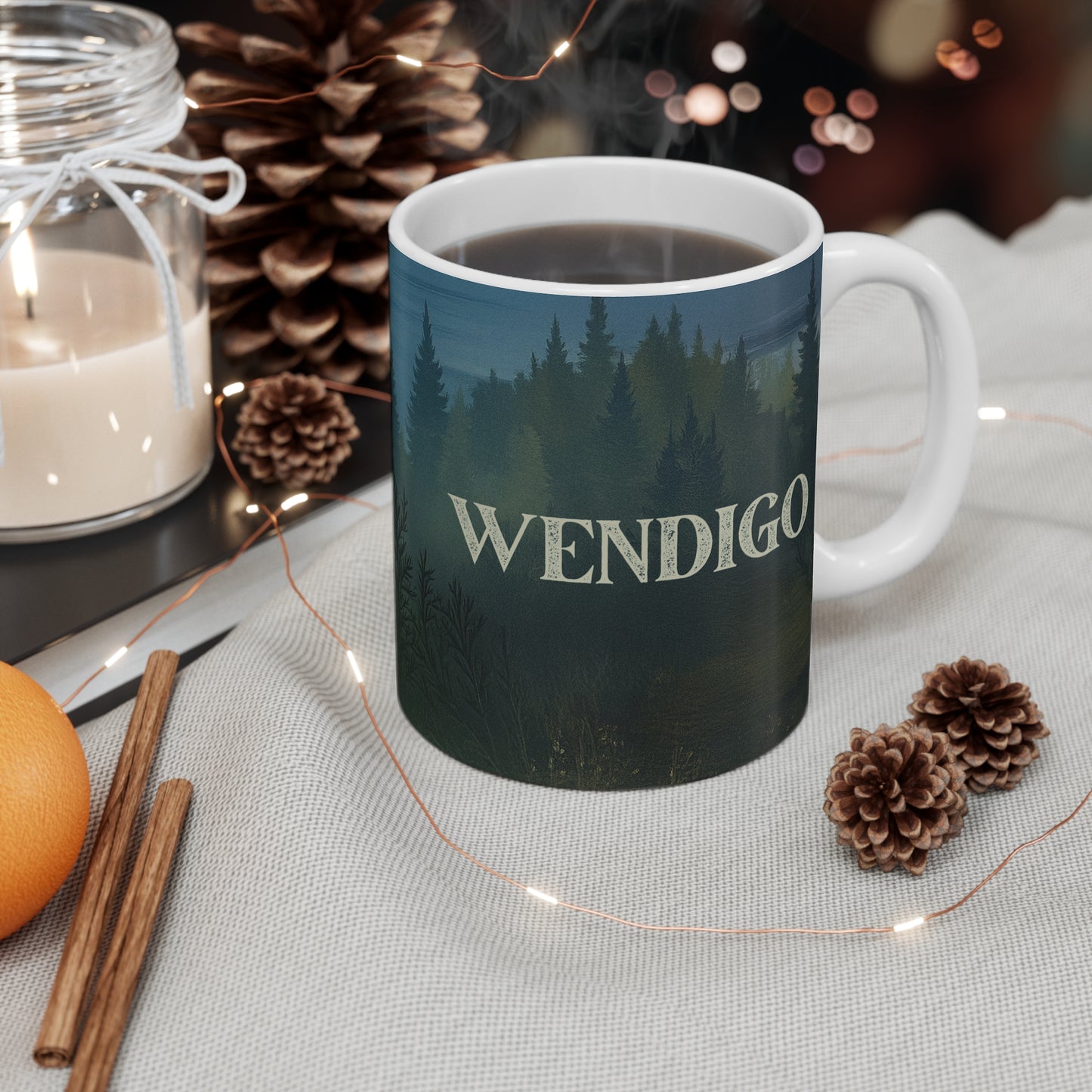 Wendigo Cryptid Coffee Mug - Creepy Folklore Coffee Cup- 11 oz. Ceramic Mug