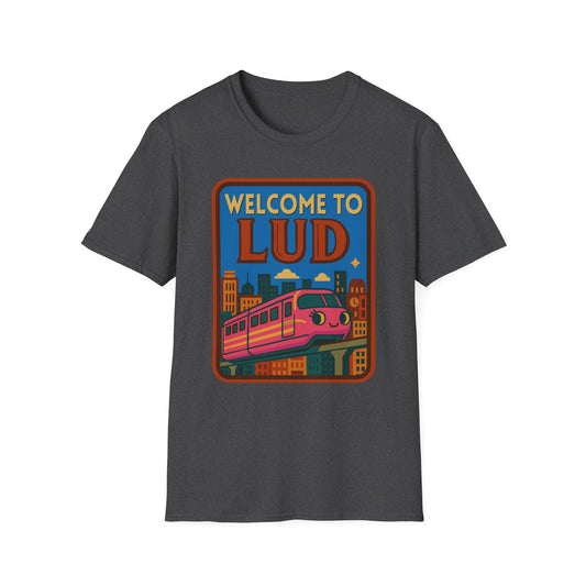 Stephen King's The Dark Tower Town of Lud Tourism Poster featuring Blaine the Mono Unisex Softstyle T-Shirt