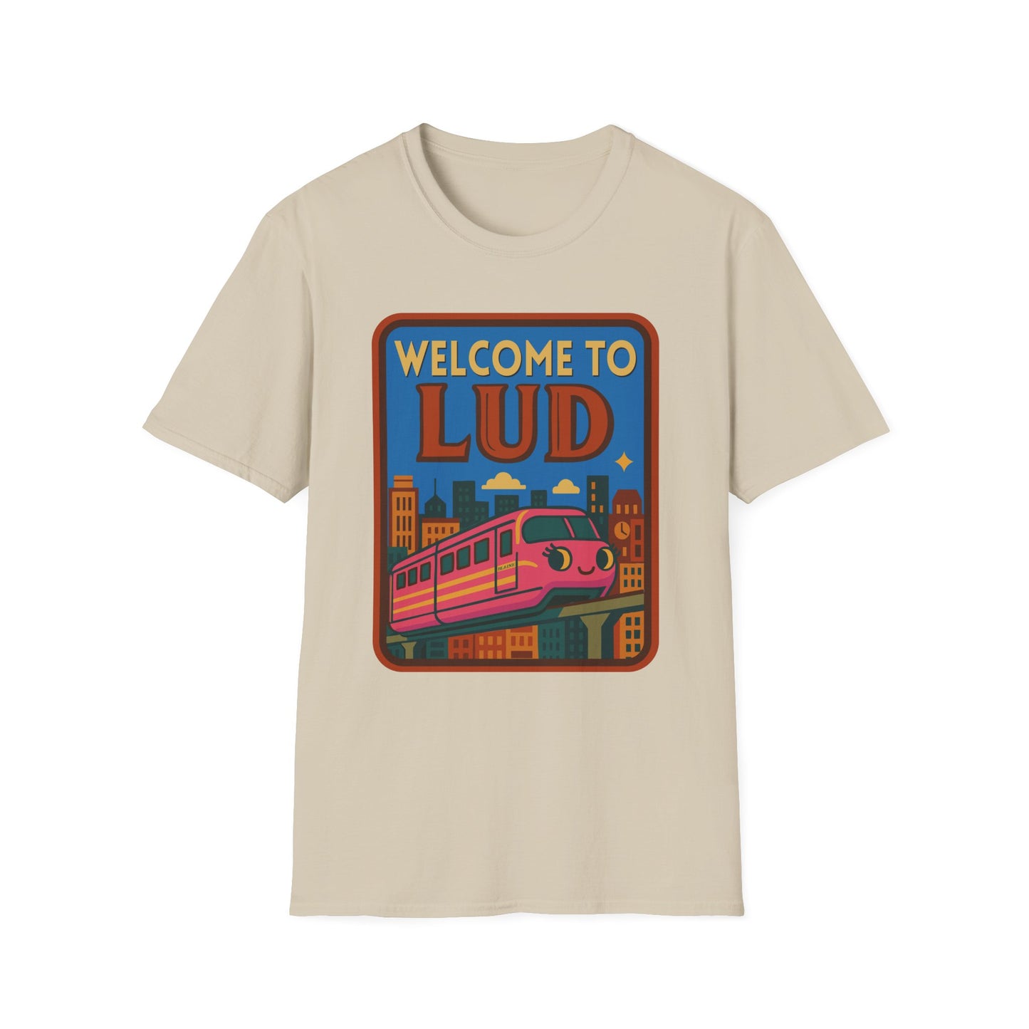 Stephen King's The Dark Tower Town of Lud Tourism Poster featuring Blaine the Mono Unisex Softstyle T-Shirt