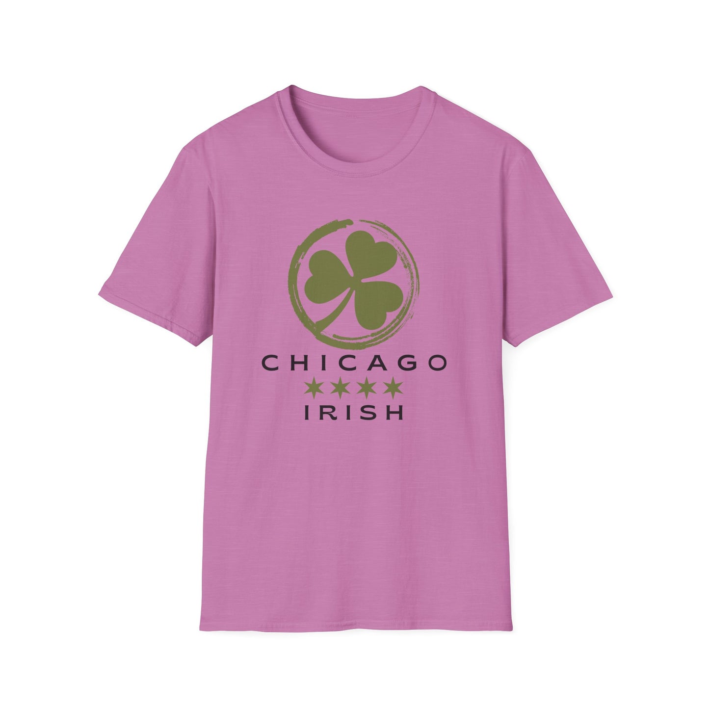 Chicago Irish with Shamrock and Chicago Flag Stars T-shirt