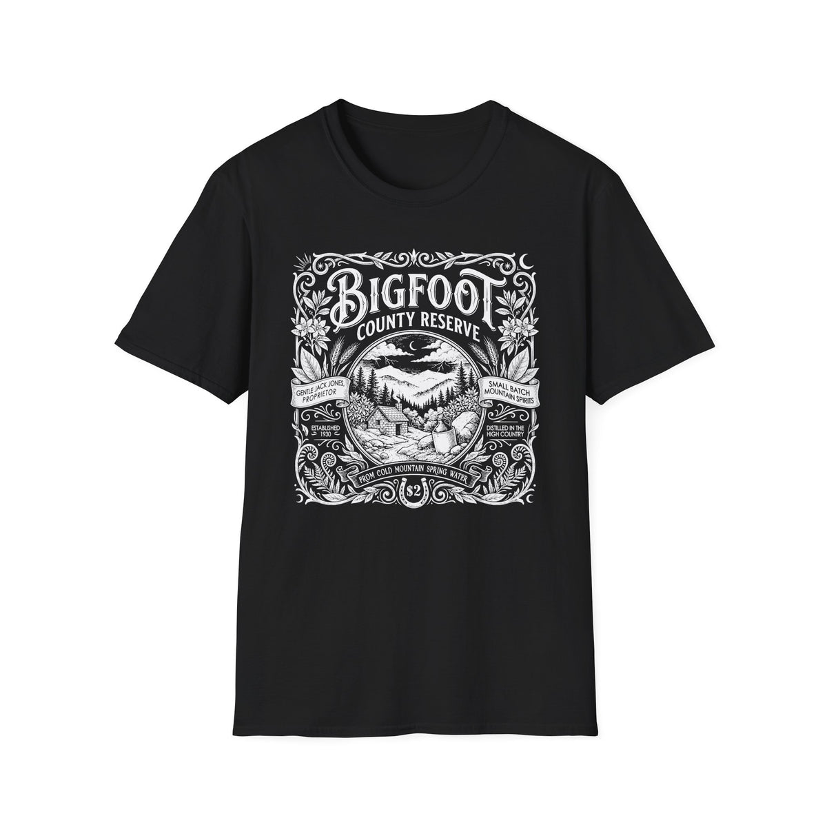 Bigfoot County Reserve - Brown-Eyed Women Deadhead Vintage Whiskey Label T-Shirt