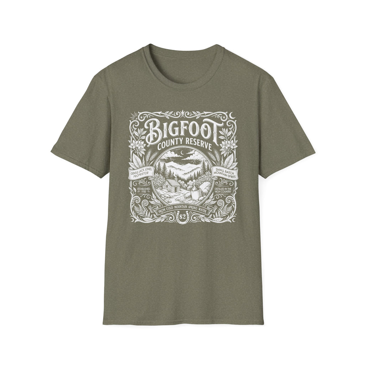 Bigfoot County Reserve - Brown-Eyed Women Deadhead Vintage Whiskey Label T-Shirt