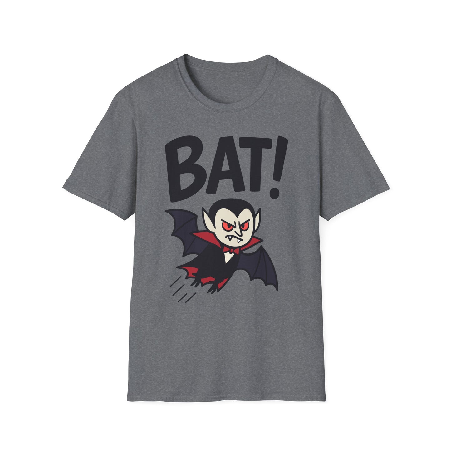 BAT! Vampire Transformation Tee - Shadows-Inspired Graphic Parody Unisex Softstyle T-Shirt
