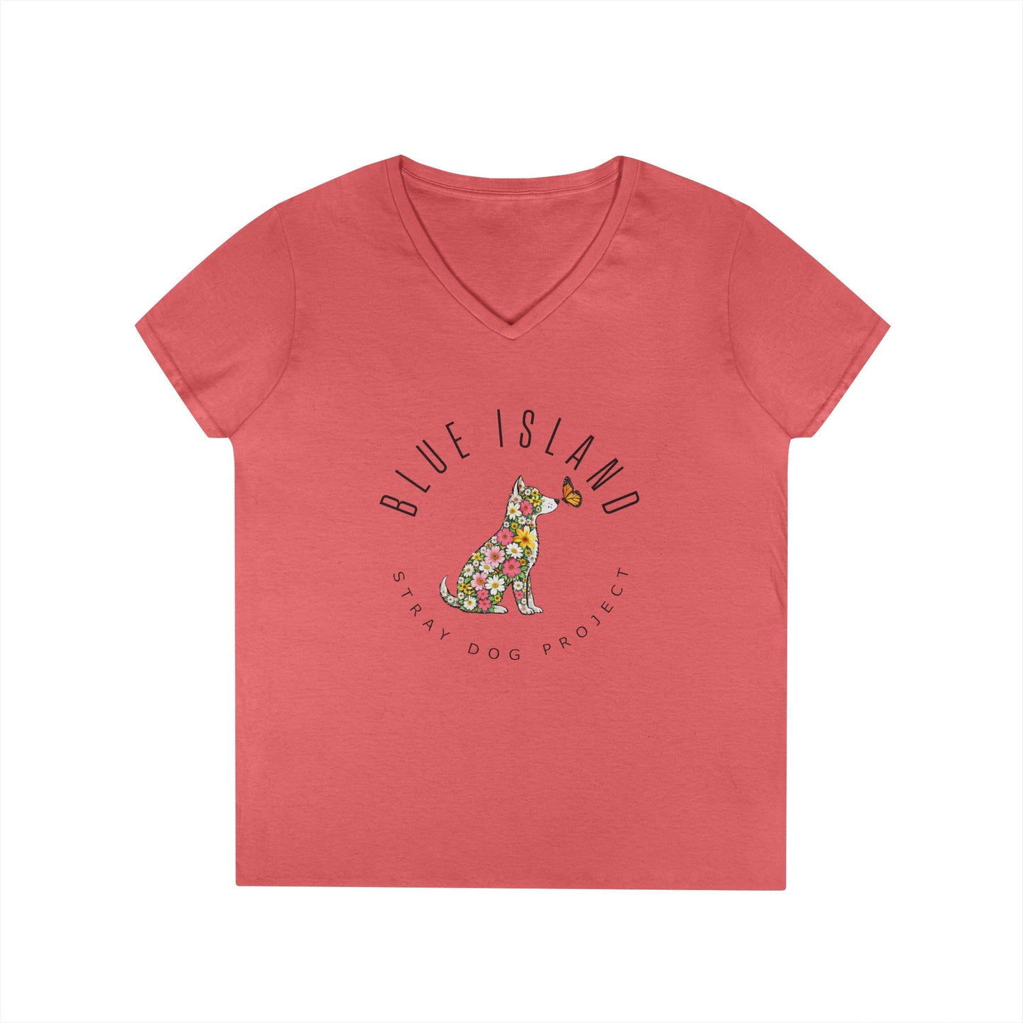 Blue Island Stray Dog Project Spring Design Ladies V‑Neck (Women's Sizes)