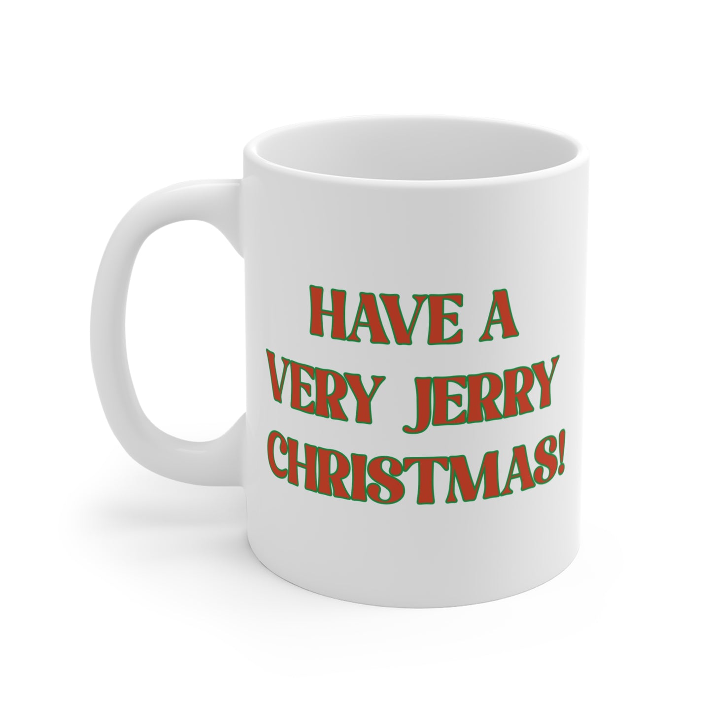 Jerry Garcia Christmas Sweater Mug - Dancing Skeletons in Elf Hats, Funny Grateful Dead Holiday 11 oz. White Ceramic Coffee Mug